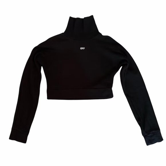 Off-White Cropped Turtleneck Sweatshirt Size XXS COA included - Picture 1 of 5